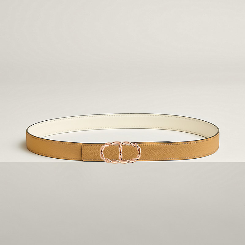 Maillon Torsade belt buckle & Reversible leather strap 24 mm