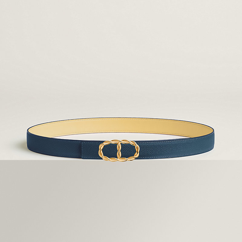 Maillon Torsade belt buckle & Reversible leather strap 24 mm