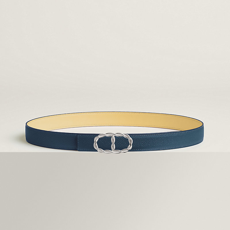 Maillon Torsade belt buckle & Reversible leather strap 24 mm