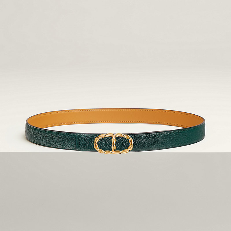 Maillon Torsade belt buckle & Reversible leather strap 24 mm