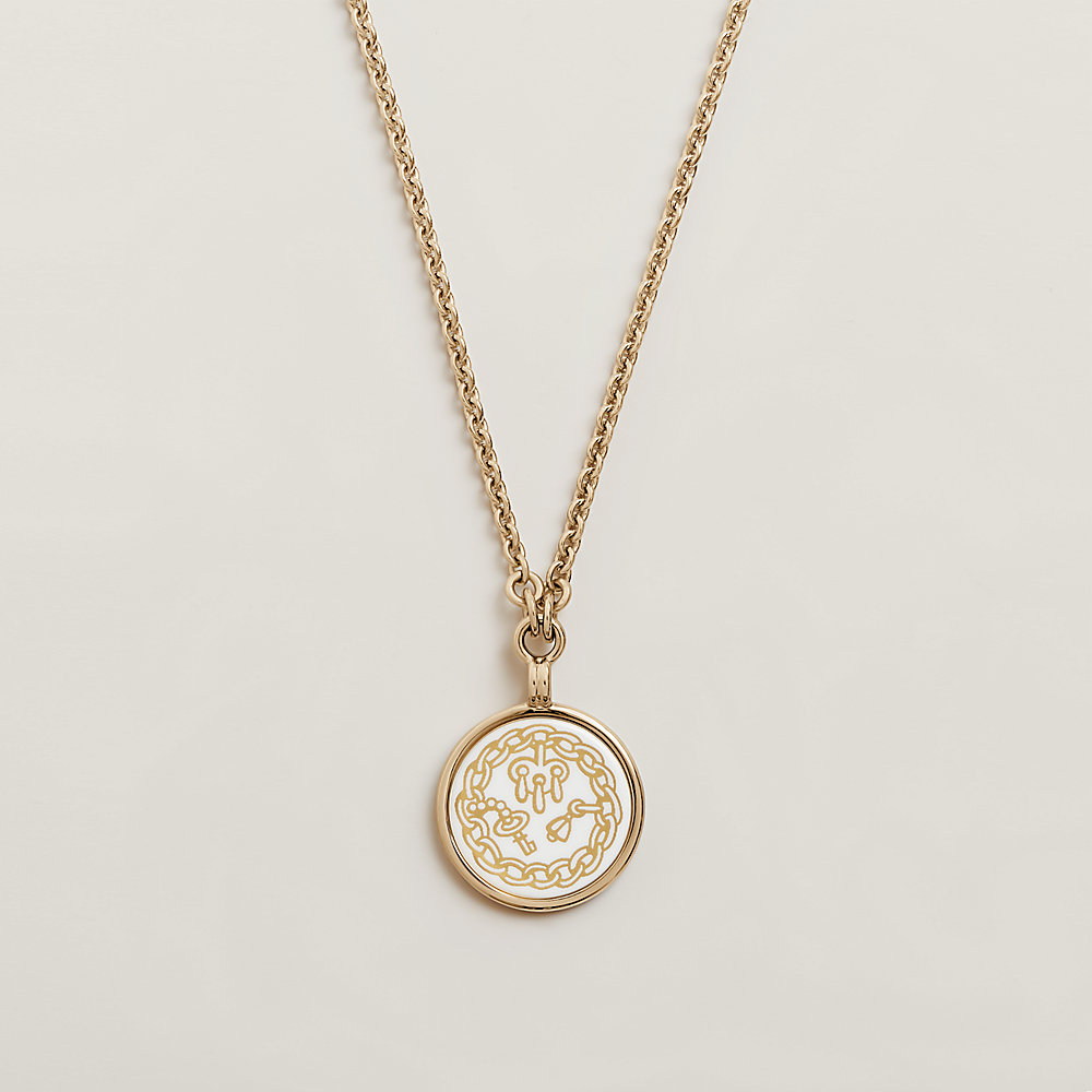 Medaille Chaines et Gris-Gris necklace, small model | Hermès 