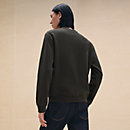 View: Worn, "Metallerie au Carre" crewneck sweater with leather detail