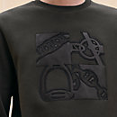 View: Worn, "Metallerie au Carre" crewneck sweater with leather detail