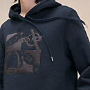 View: Worn, "Metallerie au Carre" hooded sweater with leather detail