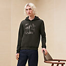 View: Worn, "Metallerie au Carre" hooded sweater with leather detail