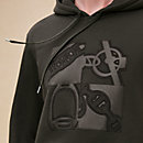 View: Worn, "Metallerie au Carre" hooded sweater with leather detail