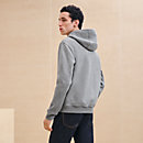 View: Worn, "Metallerie au Carre" hooded sweater with leather detail