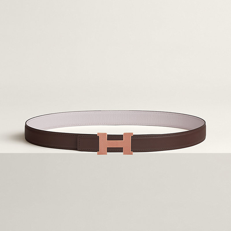 Mini Constance Guillochee belt buckle & Reversible leather strap 24 mm
