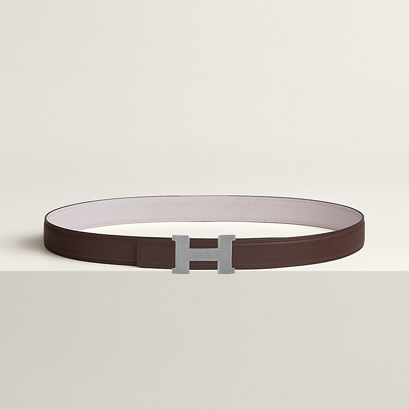 Mini Constance Guillochee belt buckle & Reversible leather strap 24 mm