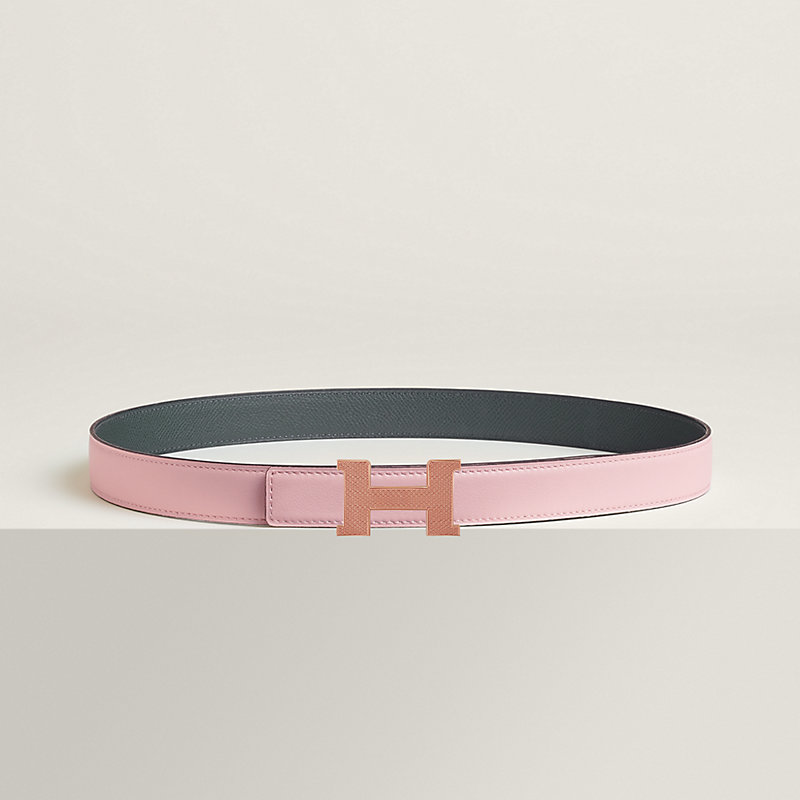 Mini Constance Guillochee belt buckle & Reversible leather strap 24 mm