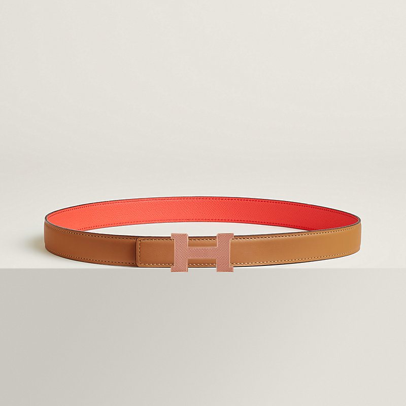 Mini Constance Guillochee belt buckle & Reversible leather strap 24 mm