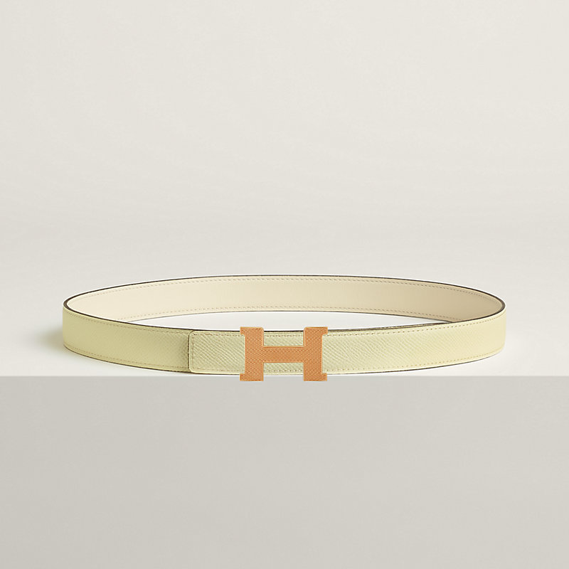 Mini Constance Guillochee belt buckle & Reversible leather strap 24 mm