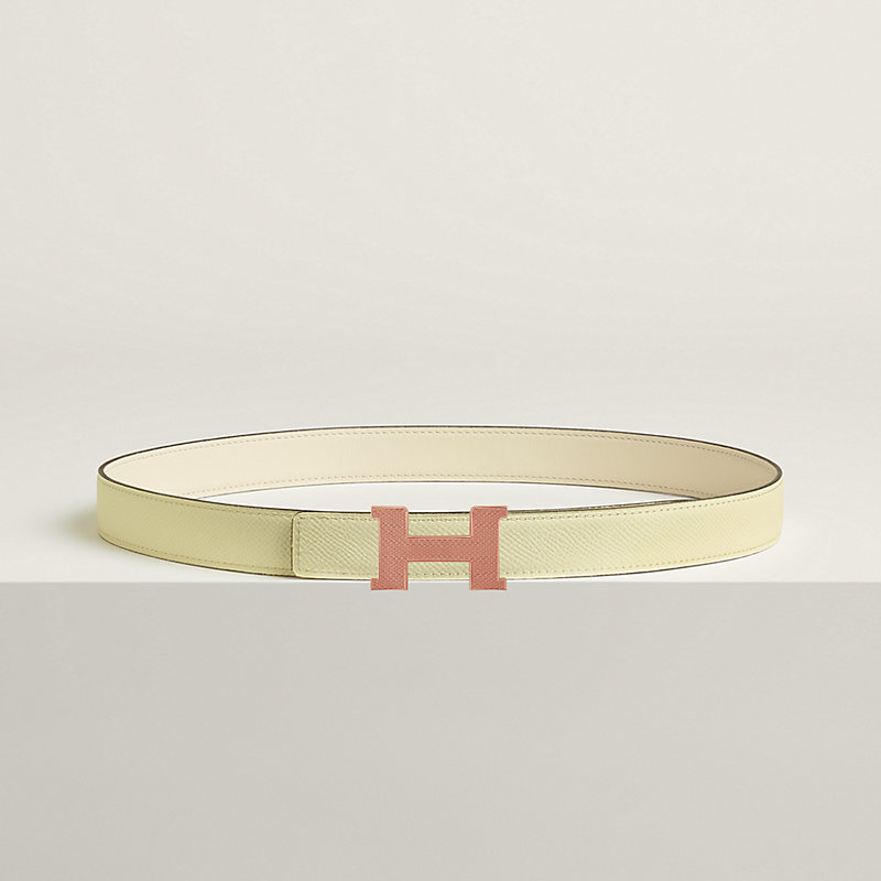 Mini Constance Guillochee belt buckle & Reversible leather strap 24 mm