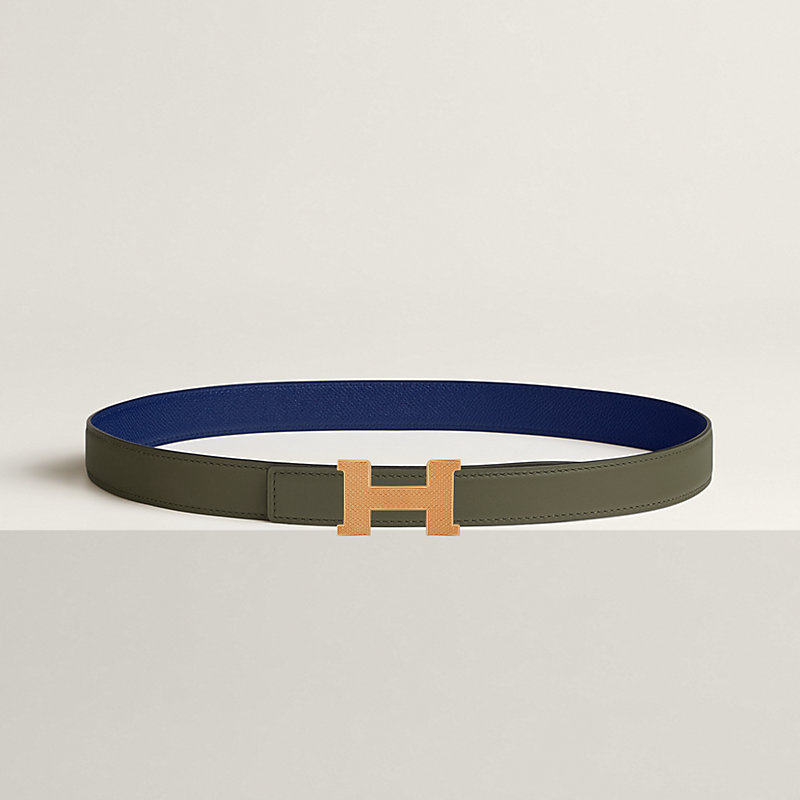 Mini Constance Guillochee belt buckle & Reversible leather strap 24 mm