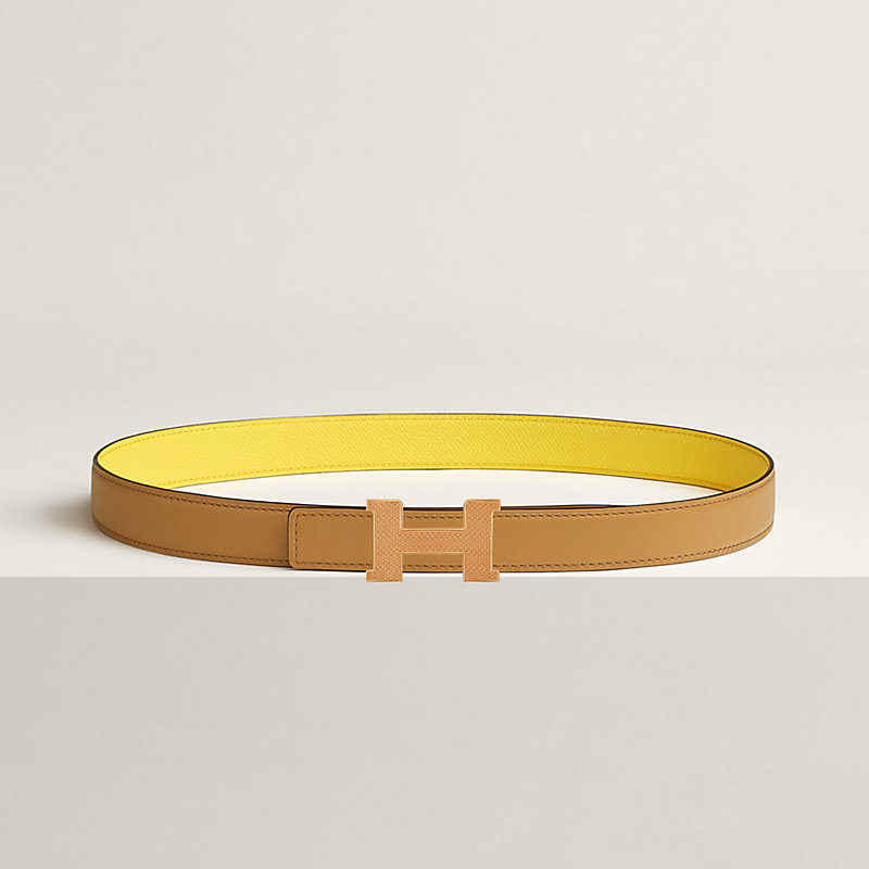Mini Constance Guillochee belt buckle & Reversible leather strap 24 mm