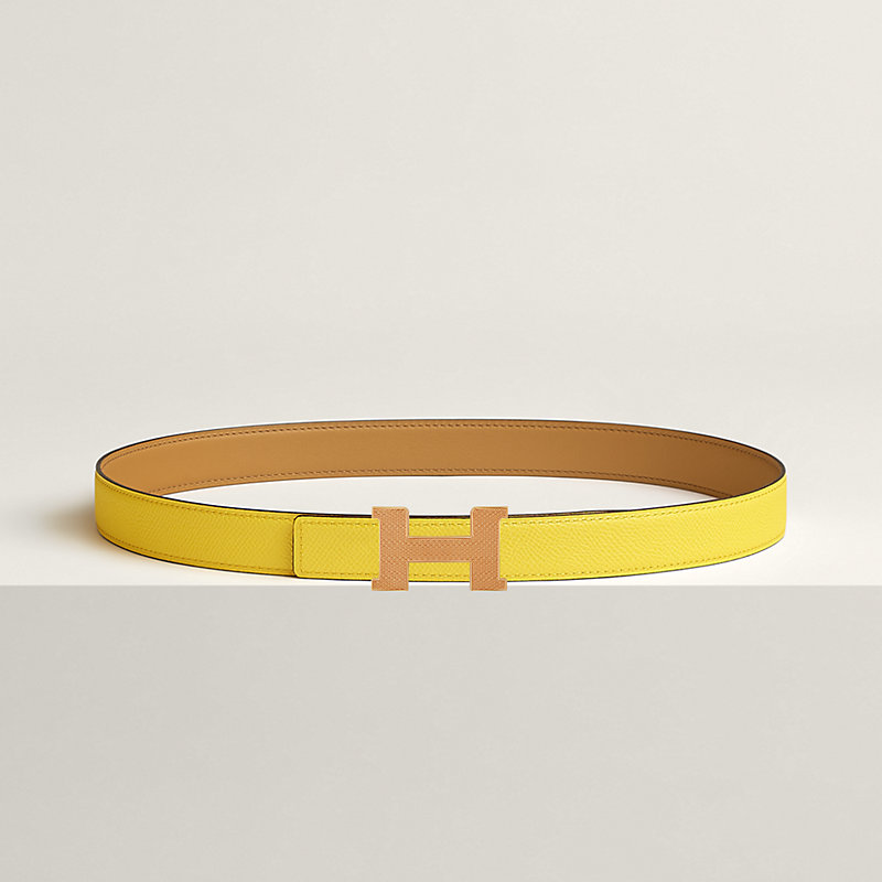 Mini Constance Guillochee belt buckle & Reversible leather strap 24 mm