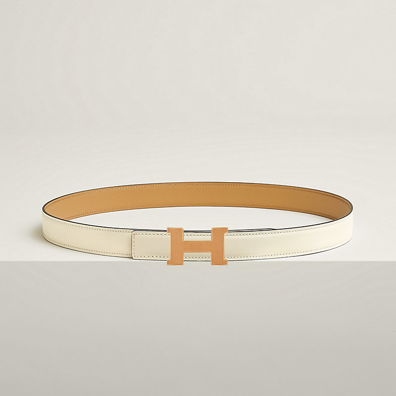 Mini Constance Guillochee belt buckle & Reversible leather strap 24 mm