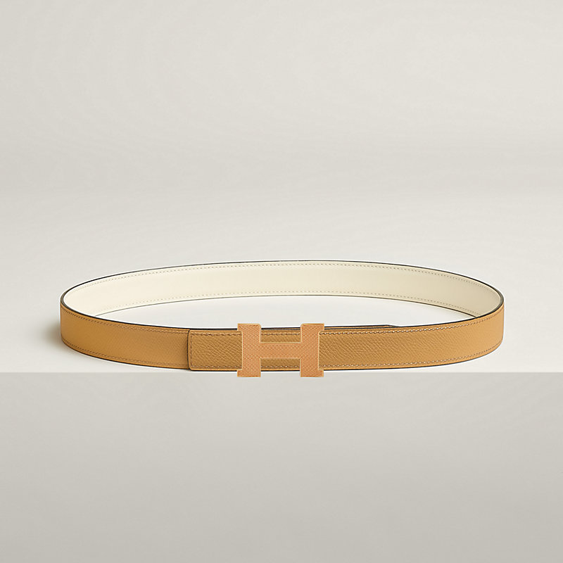 Mini Constance Guillochee belt buckle & Reversible leather strap 24 mm