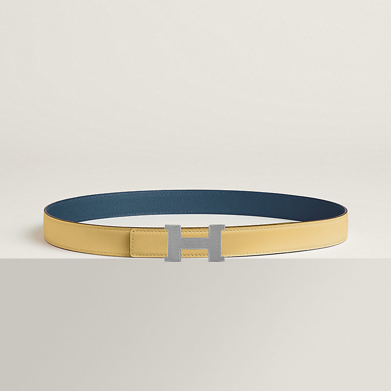 Mini Constance Guillochee belt buckle & Reversible leather strap 24 mm