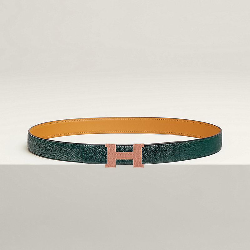 Mini Constance Guillochee belt buckle & Reversible leather strap 24 mm