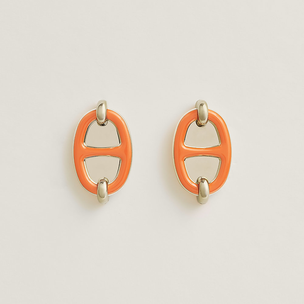Mini Maillon earrings - Orange | Hermès Mainland China display picture 3