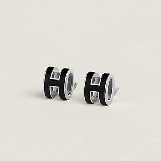 【HERMES】Mini Pop H/ローズ＆シルバー/ギフトにも Mini Pop H earrings | Hermès Mainland China