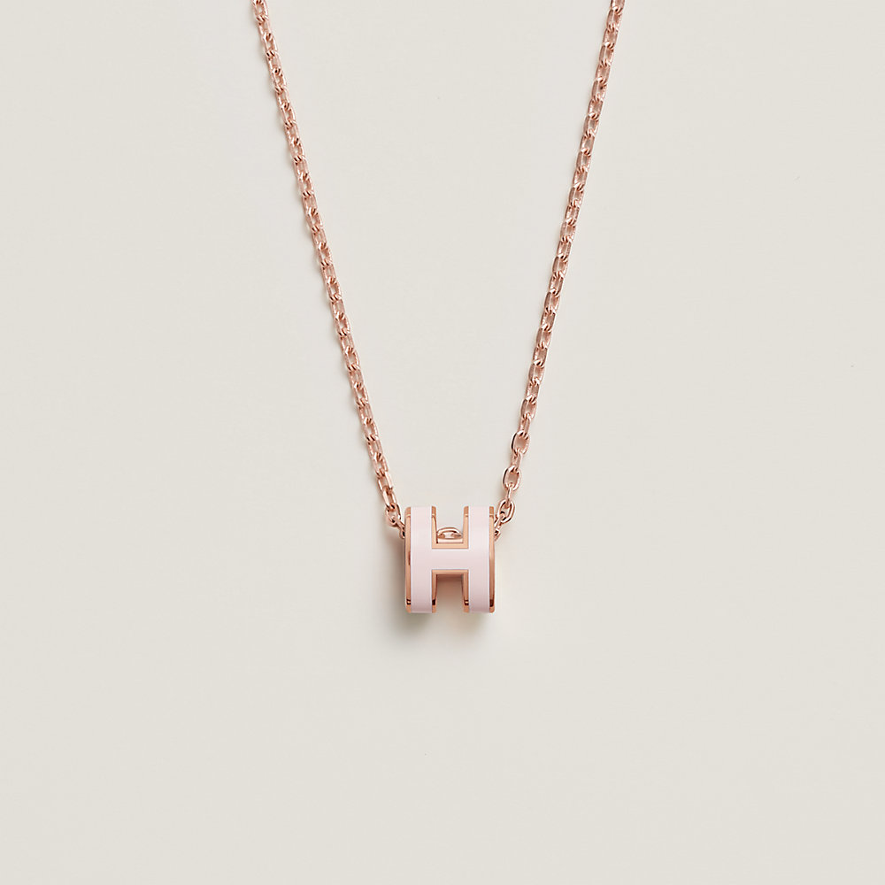 hermes pop h necklace rose gold