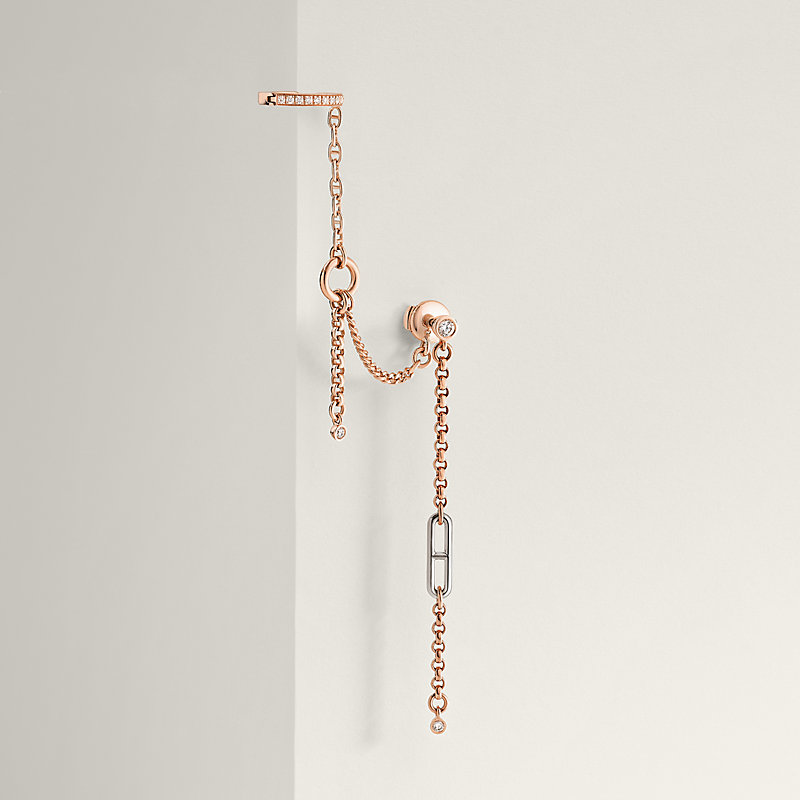 Mix and H left single ear climber earring