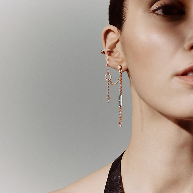 Mix and H left single ear climber earring