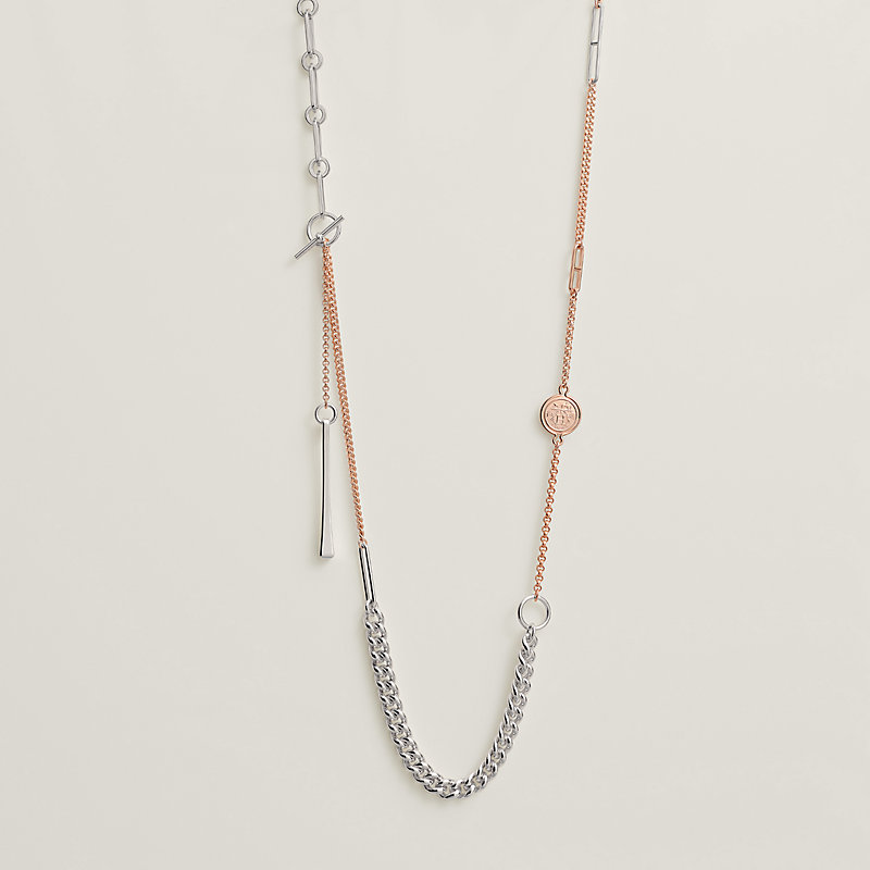 Mix and H long necklace