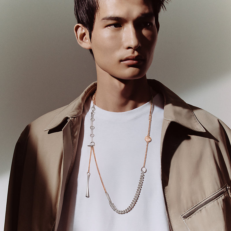 Mix and H long necklace