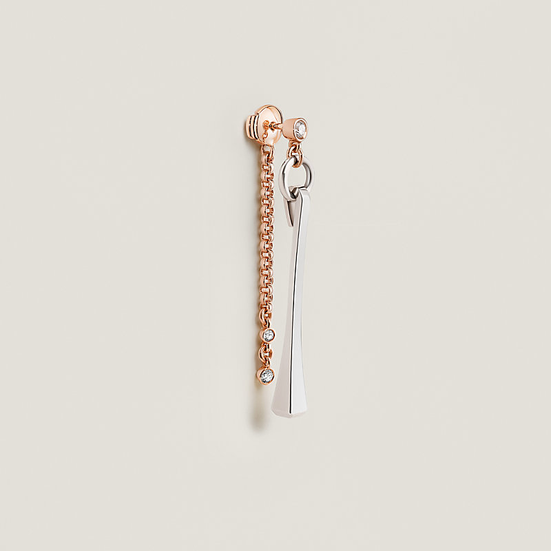 Mix and H single dangle earring