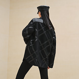 Mixed leather embroidered pea coat | Hermès Mainland China