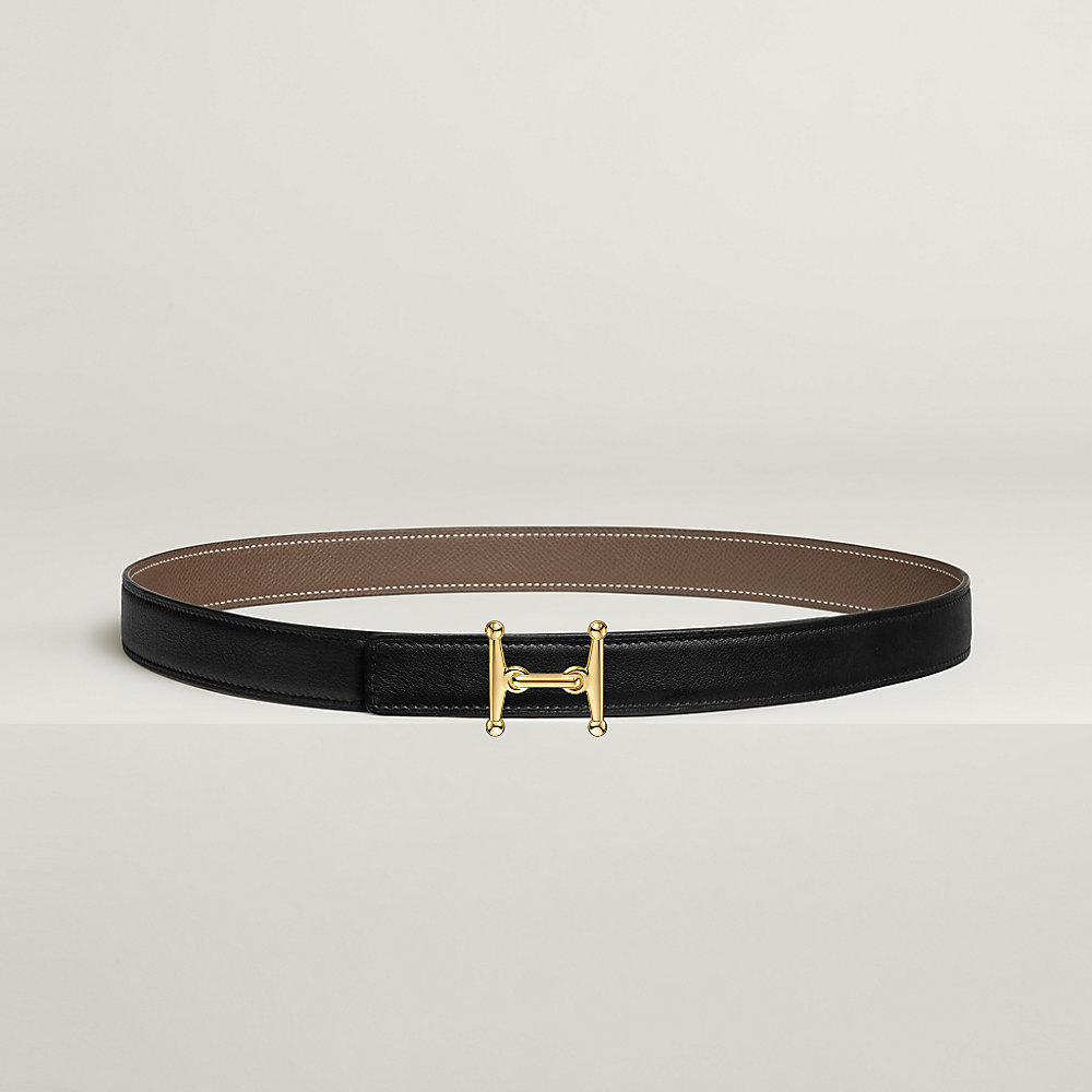 Mors H belt buckle & Reversible leather strap 24 mm | Hermès