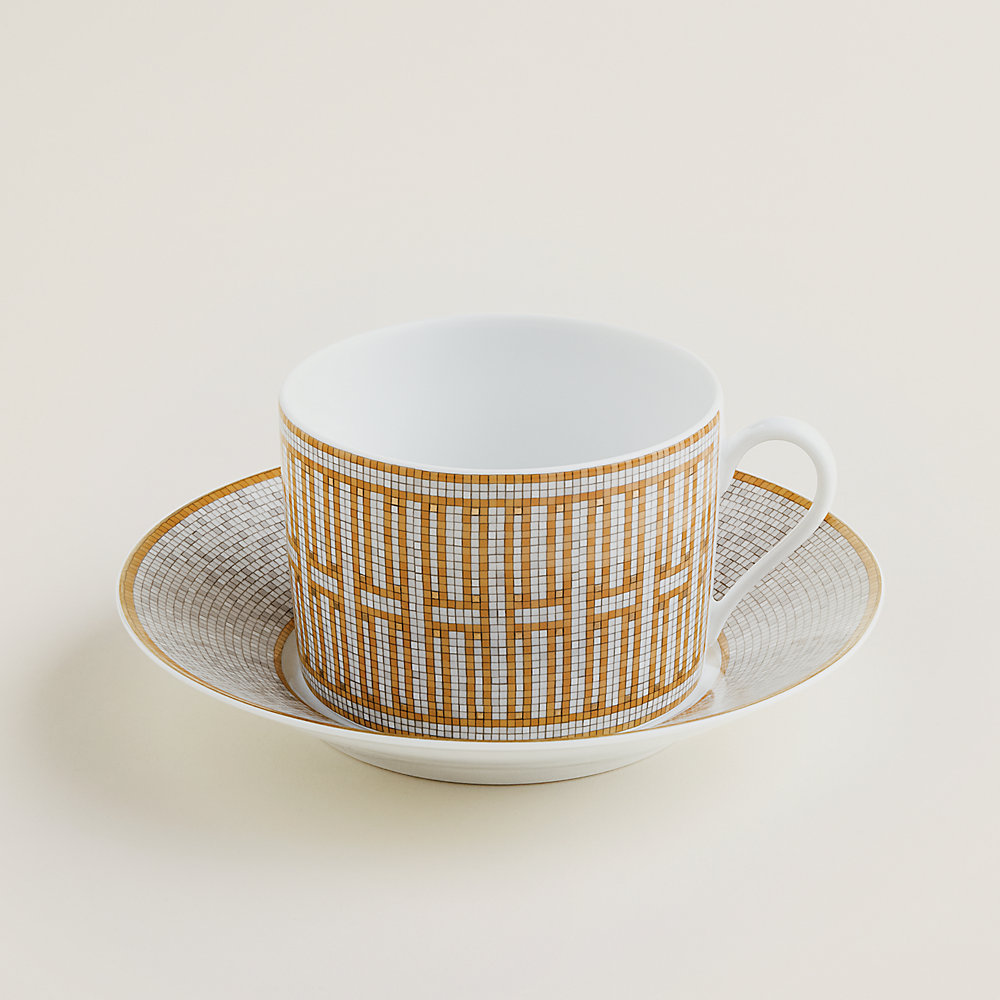 Mosaique au 24 gold breakfast cup and saucer | Hermès Mainland China
