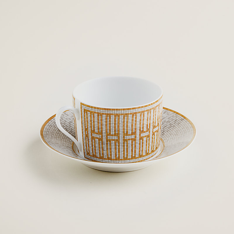 Mosaique au 24 gold breakfast cup and saucer