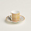 View: Back, Mosaique au 24 gold coffee cup and saucer