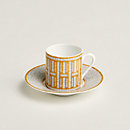 View: front, Mosaique au 24 gold coffee cup and saucer