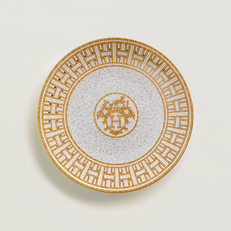 Mosaique au 24 gold dessert plate