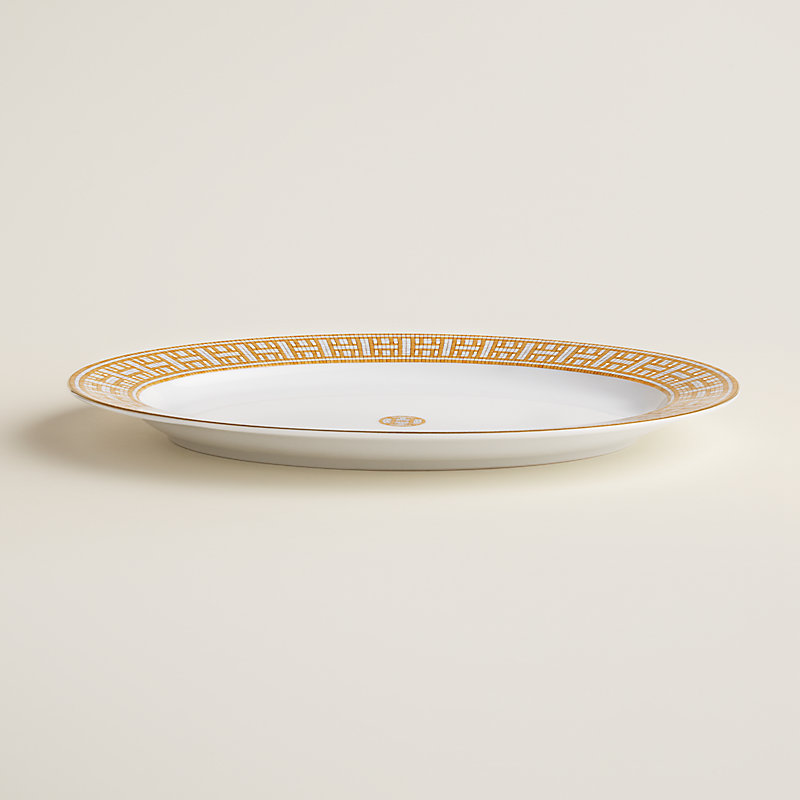Mosaique au 24 gold oval platter, small model