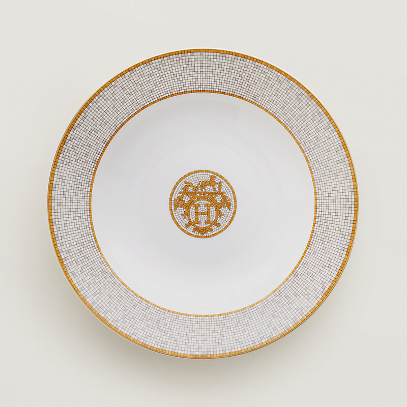 Mosaique au 24 gold round deep platter | Hermès Mainland China