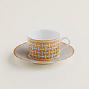 View: Worn, Mosaique au 24 gold tea cup and saucer