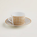 View: Worn, Mosaique au 24 gold tea cup and saucer