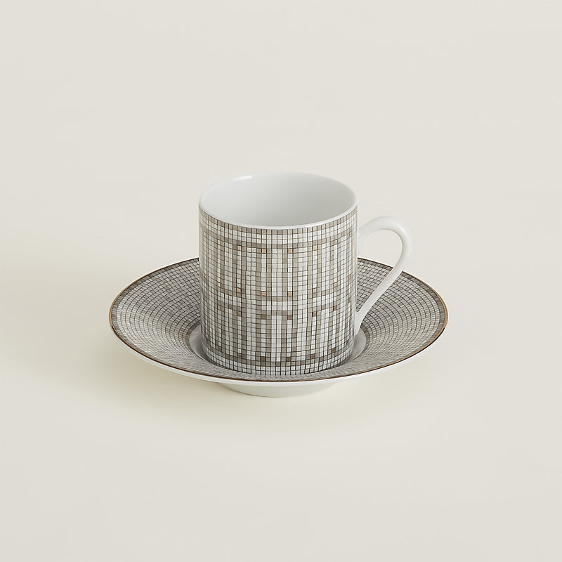 Mosaique au 24 platinum coffee cup and saucer