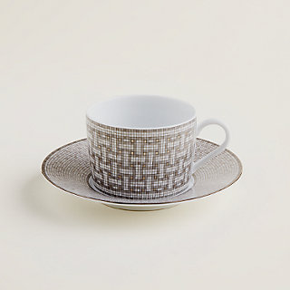 Mosaique au 24 platinum tea cup and saucer | Hermès Mainland China