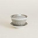 View: Worn, Mosaique au 24 platinum tea cup with lid and saucer