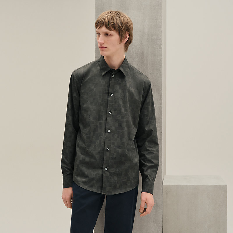 "Mosaique Equestre" straight cut shirt