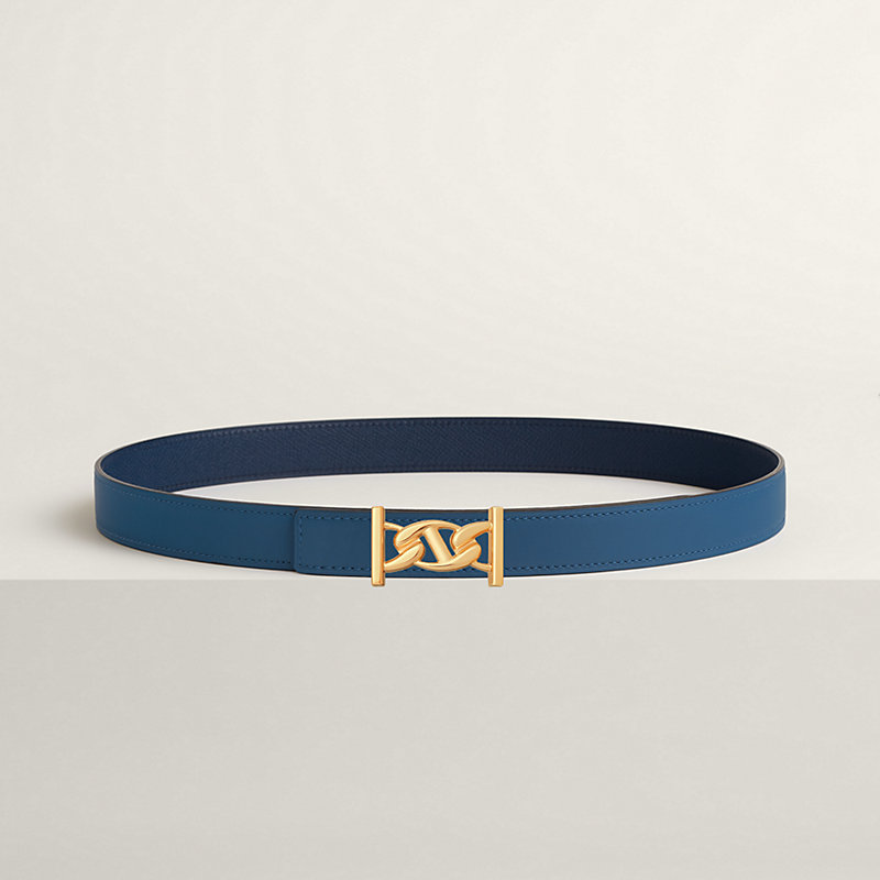 My H belt buckle & Reversible leather strap 24 mm