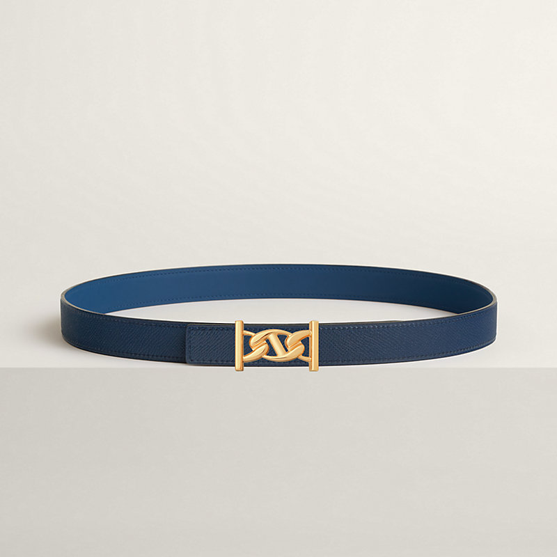 My H belt buckle & Reversible leather strap 24 mm