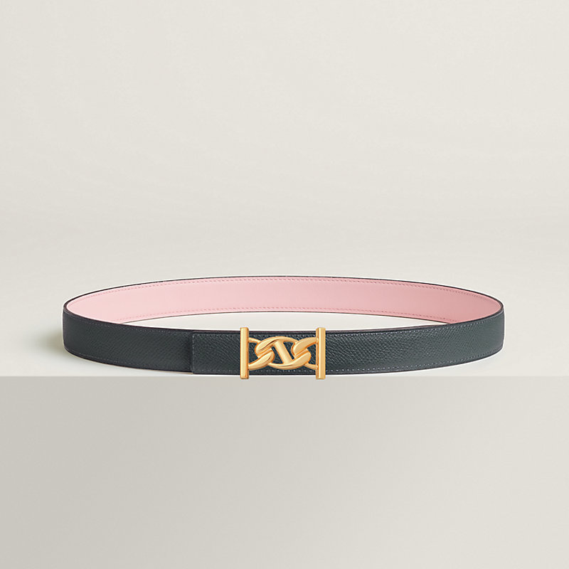 My H belt buckle & Reversible leather strap 24 mm